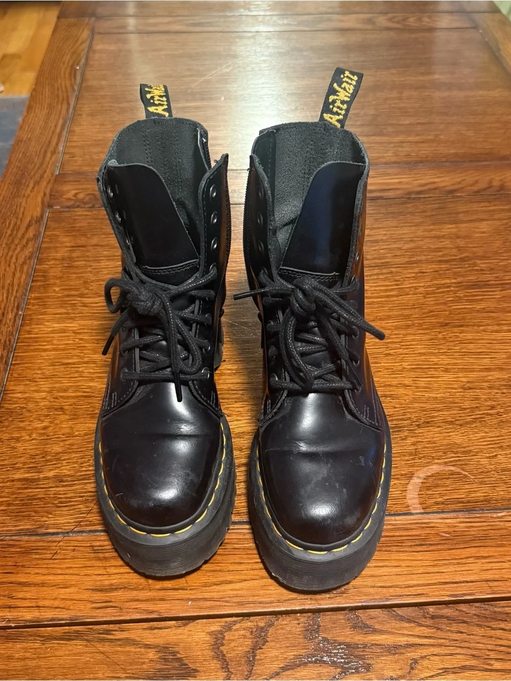 Dr. Martens Black Leather Lace-Up Combat Boots